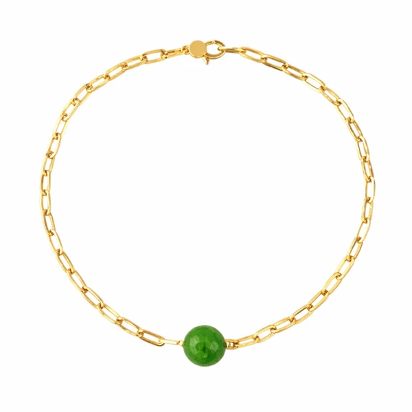 Choker elos com pedra central banhado em ouro 18K