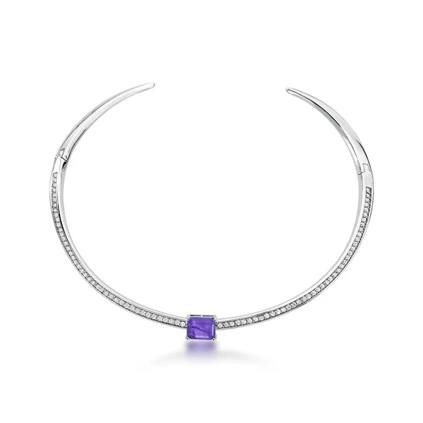 Colar Feminino Meta Mauve Dourado Banhado a Ouro 18k Elegante Presente Feminino