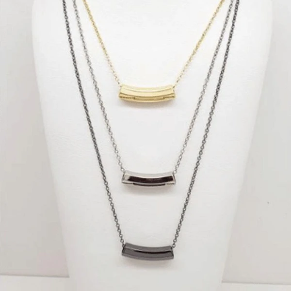 Colar Feminino longo correntaria 3 fios e 3 banhos Dourado Banhado a Ouro 18k Elegante Presente Feminino