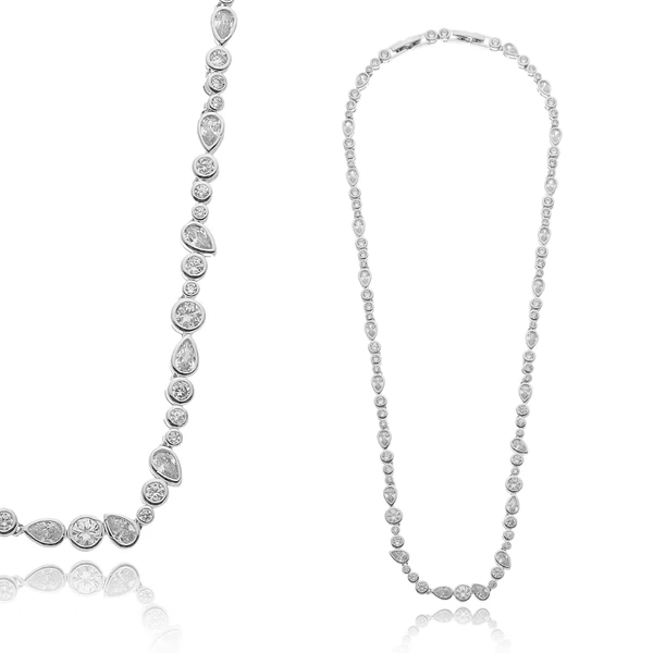 Colar Riviera com Zircônias Brilhantes em Formato Gota Feminino