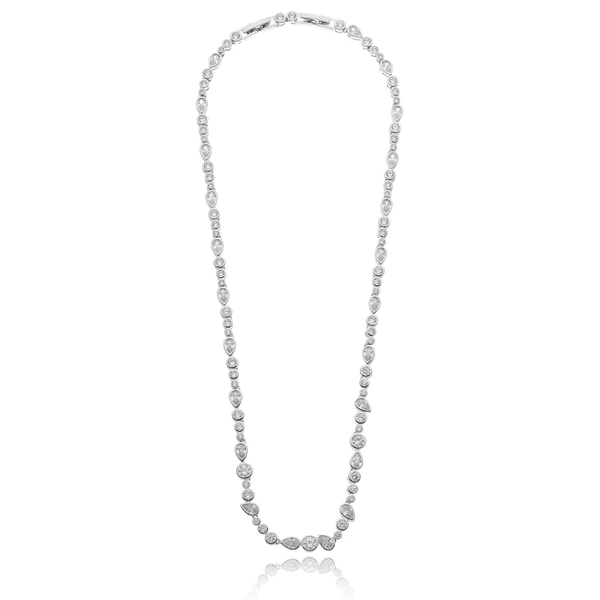 Colar Riviera com Zircônias Brilhantes em Formato Gota Feminino