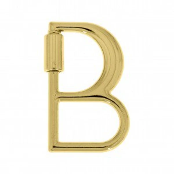 Pingente mosquetão letra Dourado Banhado a Ouro 18k Elegante Presente Feminino