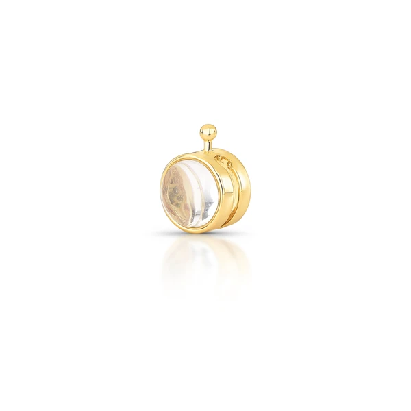 Pingente para brinco com cristais redondos Dourado Banhado a Ouro 18k Elegante Presente Feminino