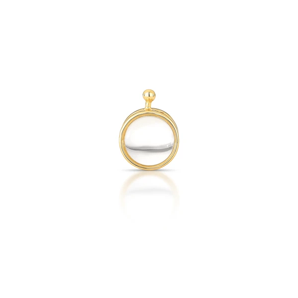 Pingente para brinco com cristais redondos Dourado Banhado a Ouro 18k Elegante Presente Feminino
