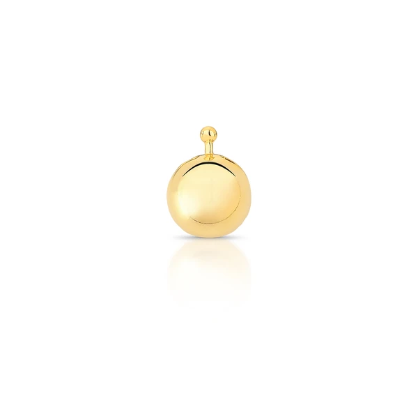 Pingente redondo liso para brinco Dourado Banhado a Ouro 18k Elegante Presente Feminino