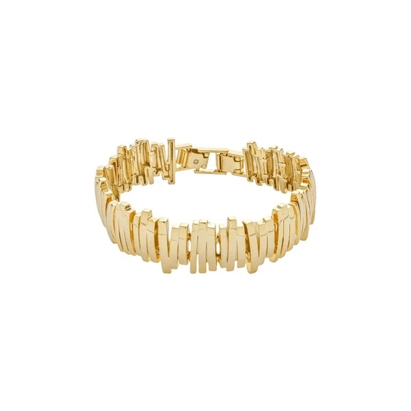 Pulseira Feminina Lineup Dourado Banhado a Ouro 18k Elegante Presente Feminino