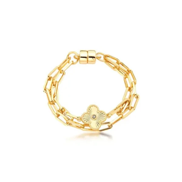 Pulseira Feminina corrente com flor Dourado Banhado a Ouro 18k Elegante Presente Feminino