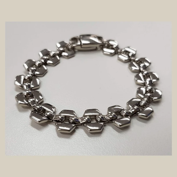 Pulseira Feminina de Elos Quadrados Dourada Banhada a Ouro 18k Elegante