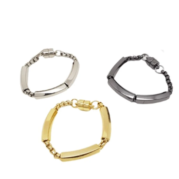 Pulseira Feminina de elos com tubinhos Dourado Banhado a Ouro 18k Elegante Presente Feminino