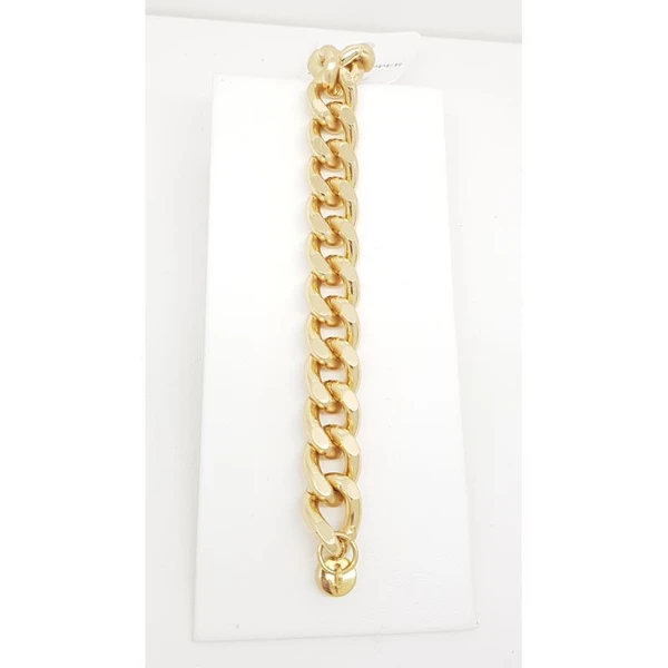 Pulseira Feminina de elos médios Dourado Banhado a Ouro 18k Elegante Presente Feminino