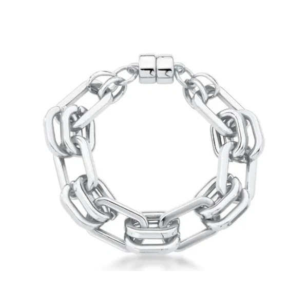 Pulseira Feminina elos duplos Dourado Banhado a Ouro 18k Elegante Presente Feminino