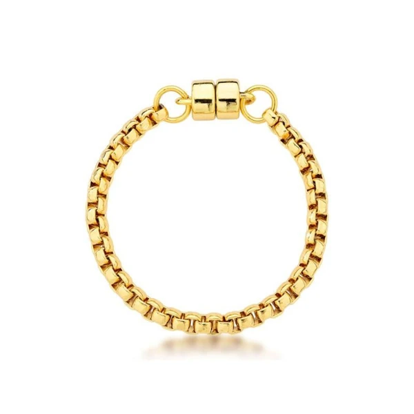 Pulseira Feminina em malha de metal comm fecho de imã Dourado Banhado a Ouro 18k Elegante Presente Feminino
