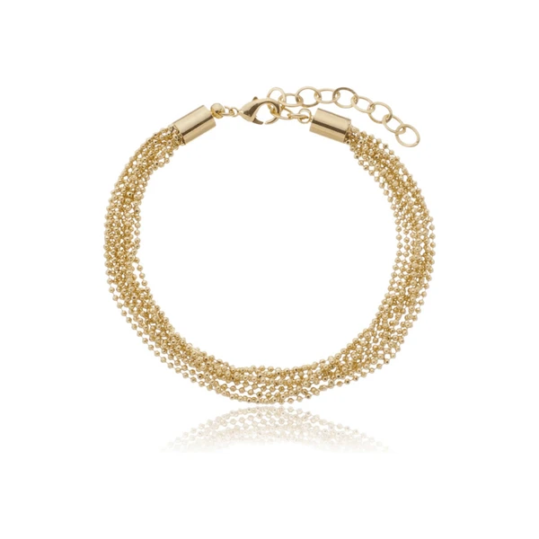 Pulseira Feminina vias drop chain Dourado Banhado a Ouro 18k Elegante Presente Feminino