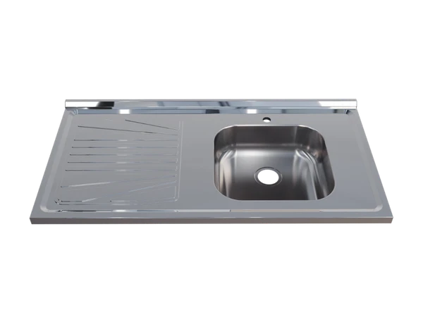 Pia Inox Fabrinox PSD1000 100x52cm, cuba direita, com furo e torneira