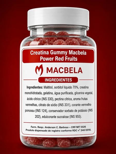 Creatina Gummy Macbela Power Red Fruits