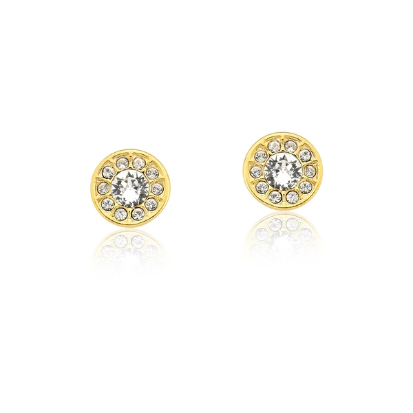 Brinco Spot Light Crystals com Revestimento em Ouro