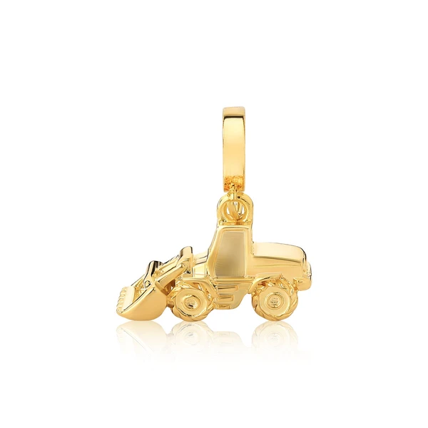 Charm Trator Pá Carregadeira Dourado ou Prateado