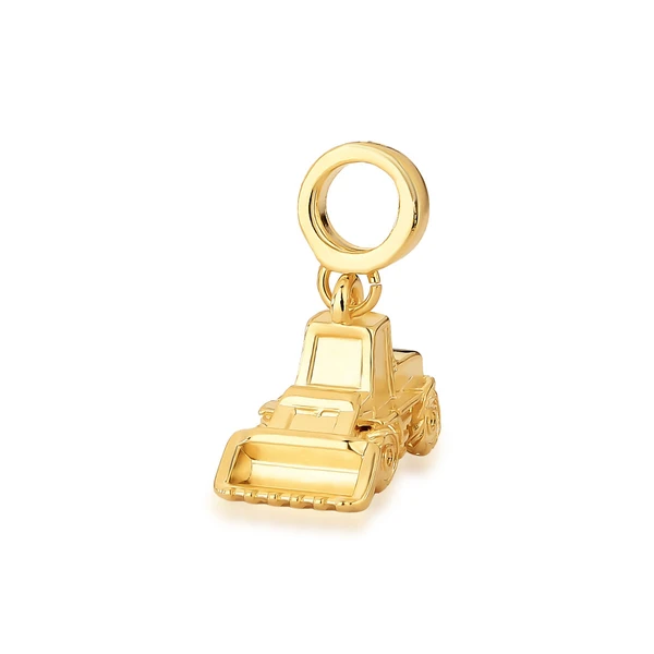 Charm Trator Pá Carregadeira Dourado ou Prateado