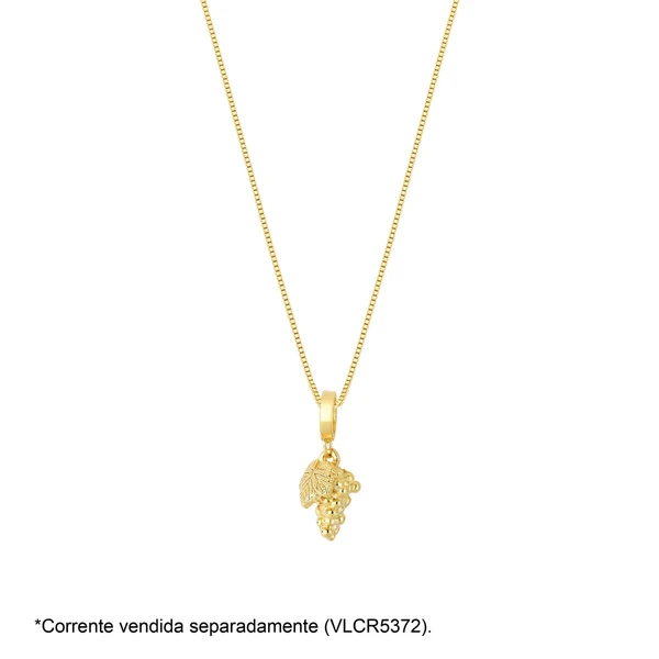 Charm cachinho de uvas revestido em ouro