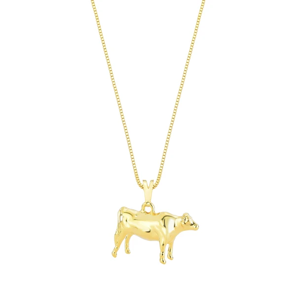 Colar Boi em Corrente Veneziana Revestido em Ouro