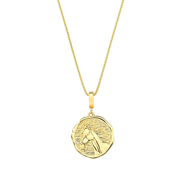 Colar Cavalo em Corrente Veneziana Revestido em Ouro