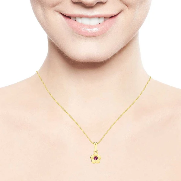 Colar Florzinha com Cristal Revestido em Ouro