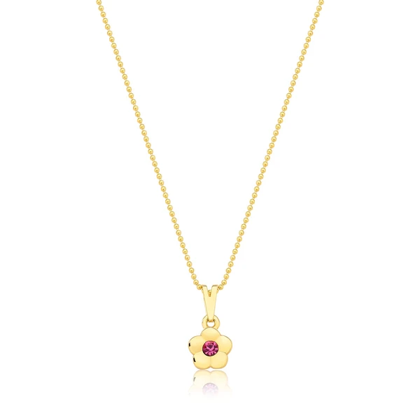 Colar Florzinha com Cristal Revestido em Ouro