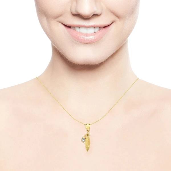 Colar Milho com Ponto de Luz Revestido em Ouro