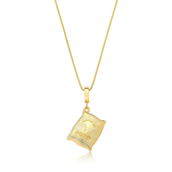 Colar Saca em Corrente Veneziana Revestido em Ouro