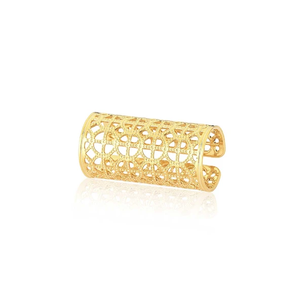 Piercing Fake Large Revestido em Ouro