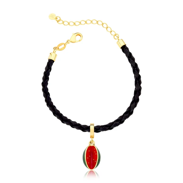 Pulseira Couro Trançado Melancia Pingo Doce