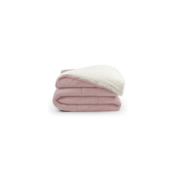 Coberdrom Solteiro Noruega Sherpa Manta Flannel 1pç- Rosa