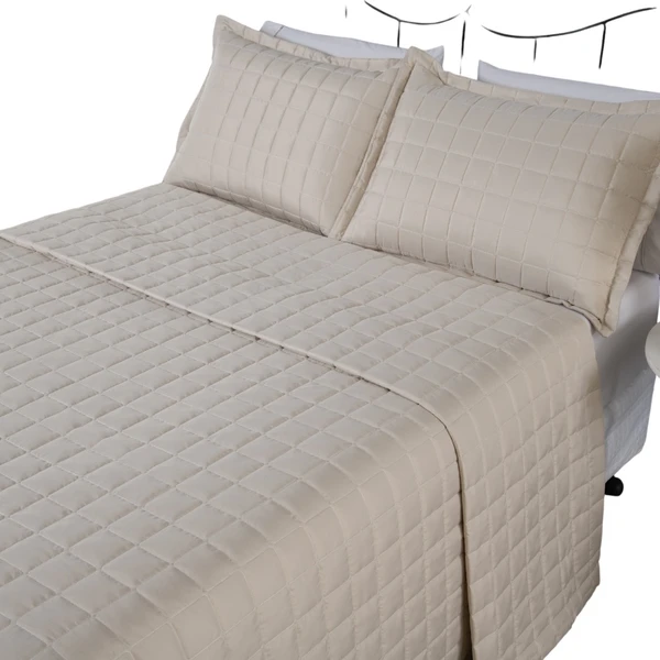 Cobre Leito Solteiro Soft 2pç 100% Poliéster - Bege