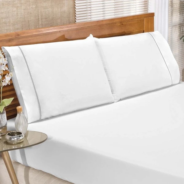 Jg Lençol King Classic Percal 180 Fios 3pç 80% Algodão 20% Poliéster- Branco
