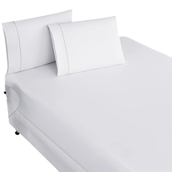 Jg Lençol King Classic Percal 180 Fios 3pç 80% Algodão 20% Poliéster- Branco