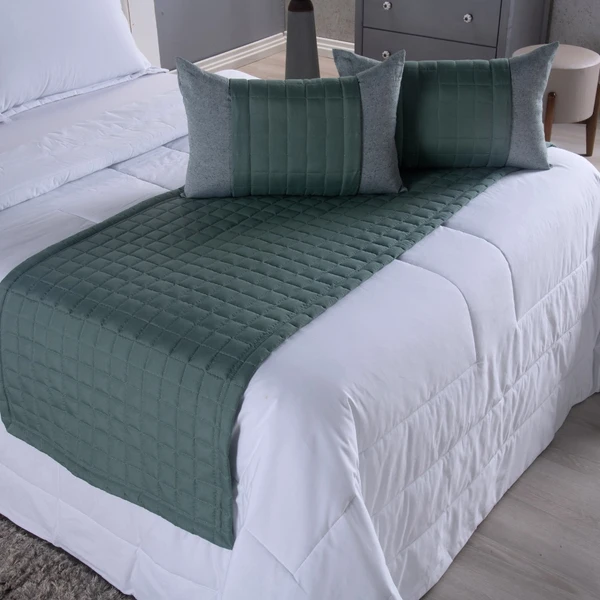 Peseira Queen Aurora 5 peças Percal 100% Poliéster - Verde