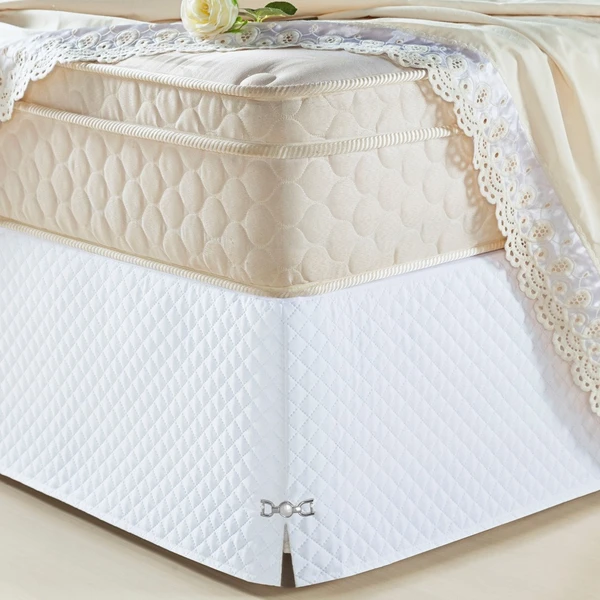 Saia Box King Olimpo matelassê costurado- Percal 200 fios - Branco