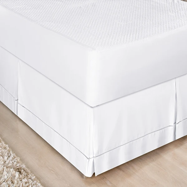 Saia Box King Ponto Palito Percal 300 fios - Branco