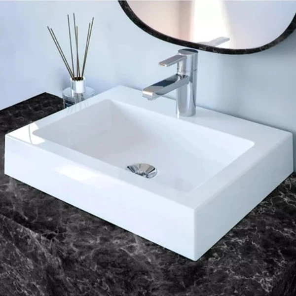 Cuba De Apoio Sobrepor Retangular PVC 44x34 Banheiro Lavabo