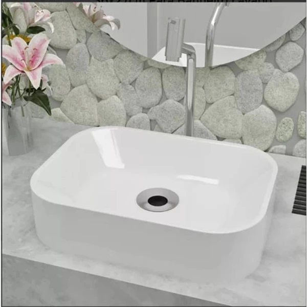Cuba Sobrepor Retangular Lavabo Banheiro De PVC Media 42x27cm