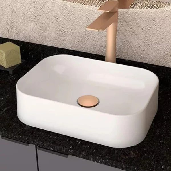 Cuba Sobrepor Retangular Lavabo Banheiro De PVC Media 42x27cm