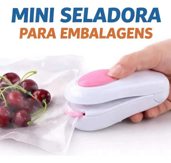 Mini Seladora Portátil Para Embalagem Lacra Sacos Plásticos Branco