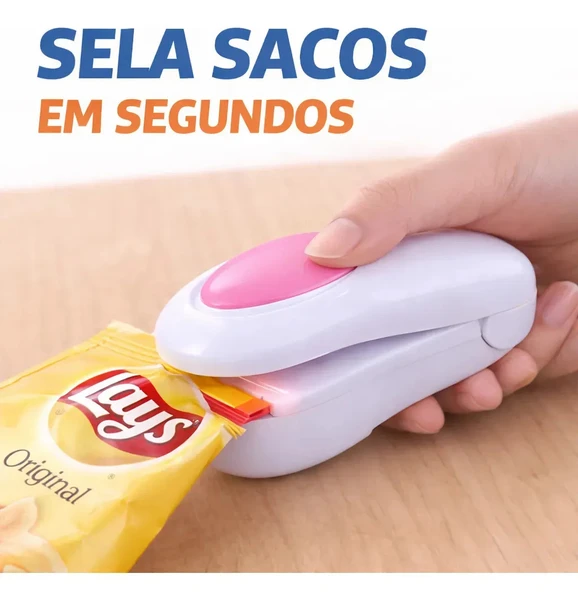 Mini Seladora Portátil Para Embalagem Lacra Sacos Plásticos Branco
