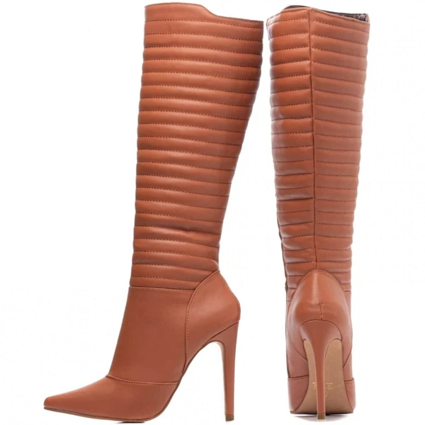 Bota Feminina Cano Alto Bico Fino com Salto 12cm - Elegância e Estilo