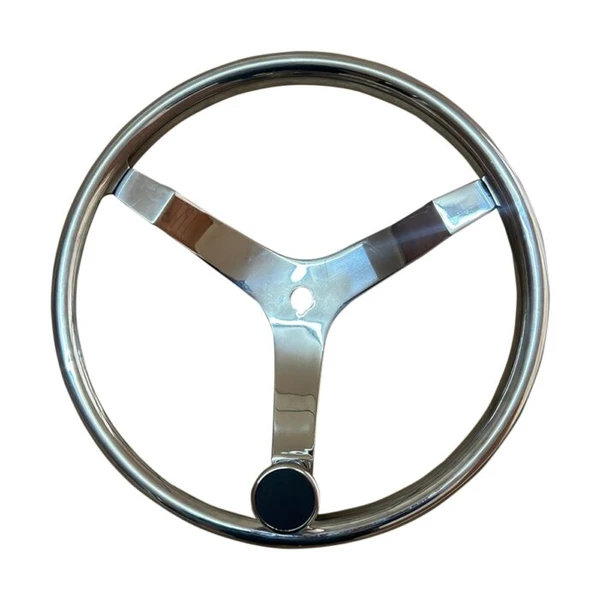 Volante 343mm Inox S316 3 Raios Com Apoio Seariver