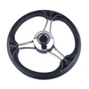 Volante 343mm Inox S316 6 Raios C/ Capa De Borracha Seariver