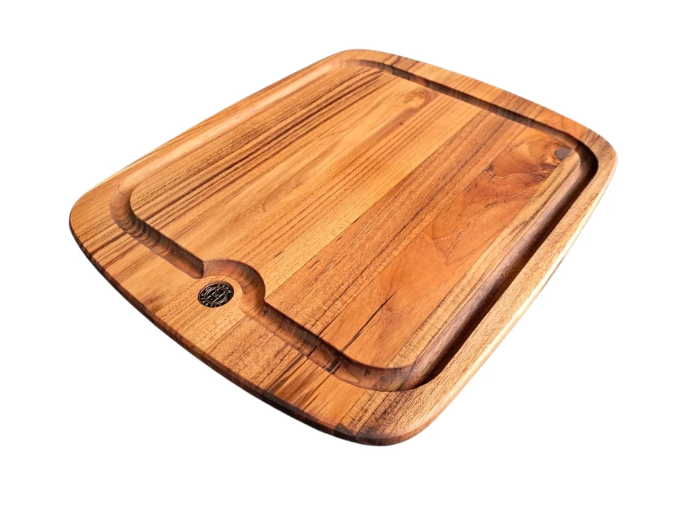 TÁBUA DE CHURRASCO E COZINHA 35x28cm - TECA PREMIUM