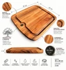 TÁBUA DE CHURRASCO E COZINHA 35x28cm - TECA PREMIUM