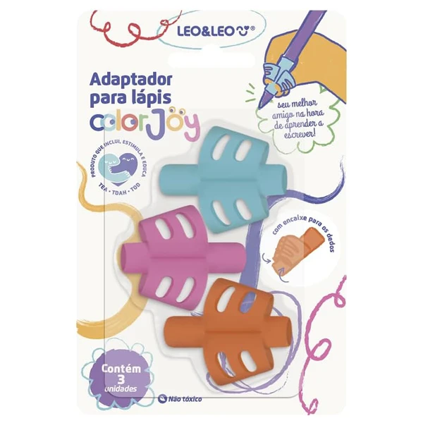 ADAPTADOR PARA LÁPIS COLORJOY LEO&LEO 3 UNIDADES