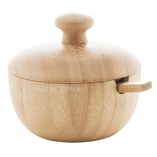 Açucareiro de bambu com colher Verona Lyor 10x10x8